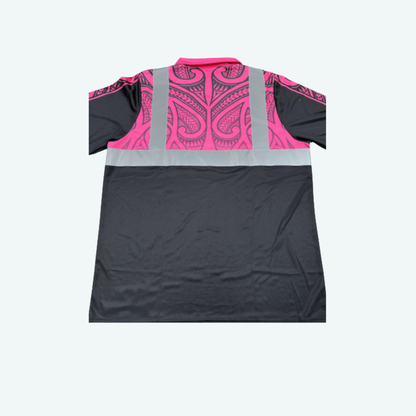 Hi-Viz Reflective Pink Long Sleeve Polo